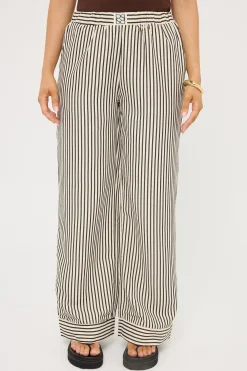 Cleo Stripe Straight Leg Pant Black Stripe