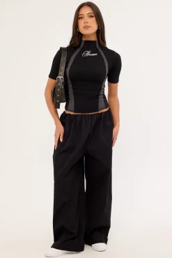 Clinger Mock Neck Tee Black