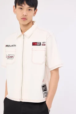 Clutch Oversize Cropped Shirt Off White