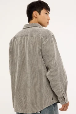 Cobra Cord Washed Overshirt Grey