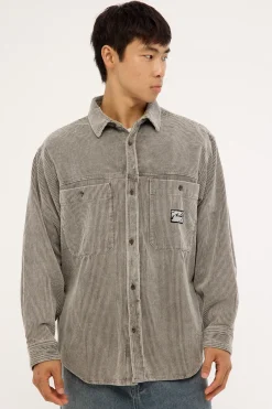 Cobra Cord Washed Overshirt Grey