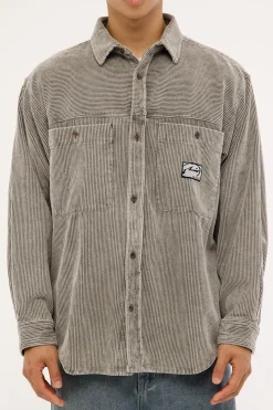 Cobra Cord Washed Overshirt Grey