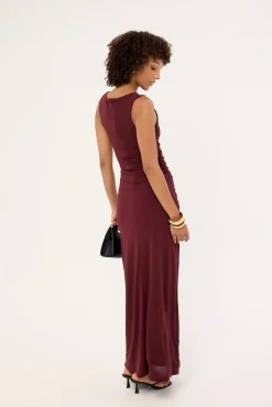Cody High Neck Maxi Dress Plum
