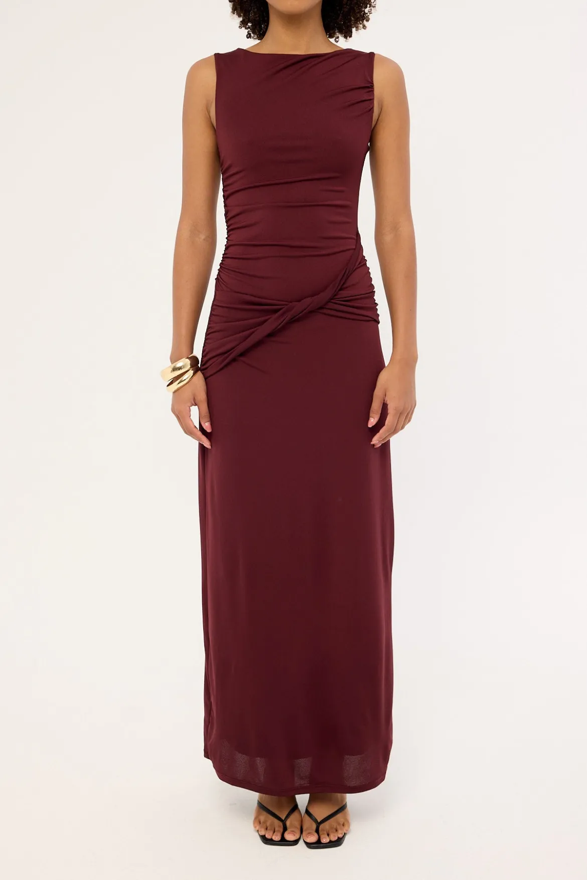 Cody High Neck Maxi Dress Plum