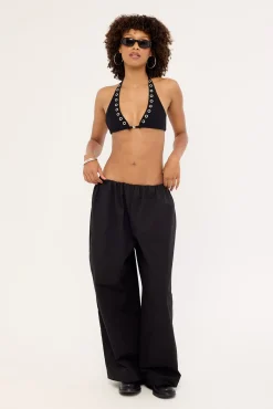 Coil Eyelet Bralette Black
