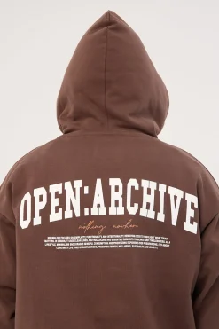 College Boxy Hoodie Cocoa Brown