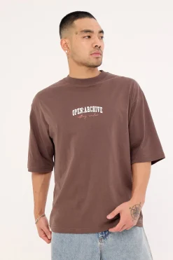 College Organic Boxy Tee Cocoa Brown