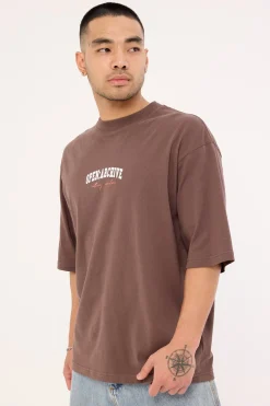 College Organic Boxy Tee Cocoa Brown