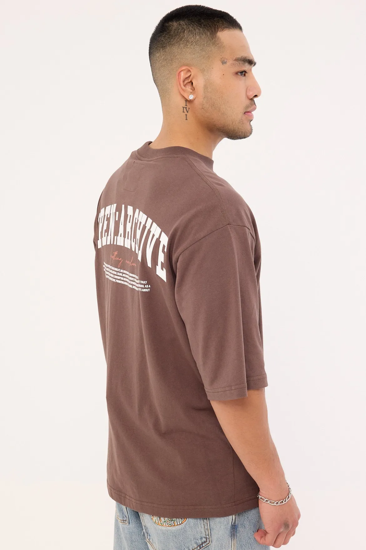 College Organic Boxy Tee Cocoa Brown