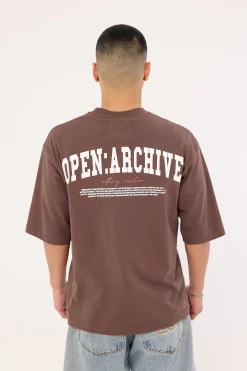 College Organic Boxy Tee Cocoa Brown
