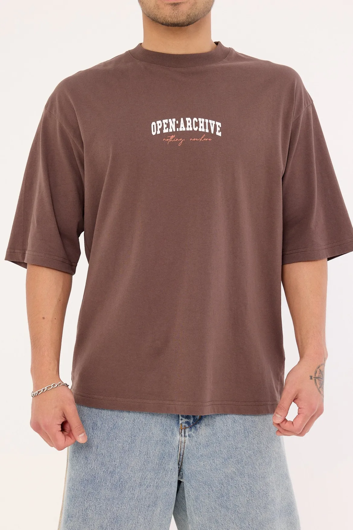 College Organic Boxy Tee Cocoa Brown