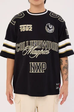 Collingwood League Loopback Tee Jet Black