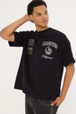 Collingwood Stadium Loopback Tee Black