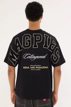 Collingwood Stadium Loopback Tee Black