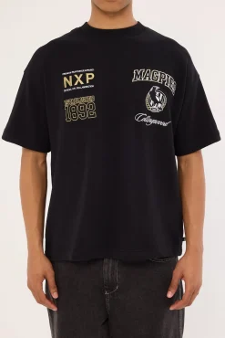 Collingwood Stadium Loopback Tee Black