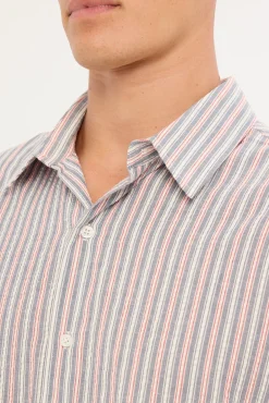 Colonial Long Sleeve Shirt Vintage Blue Stripe