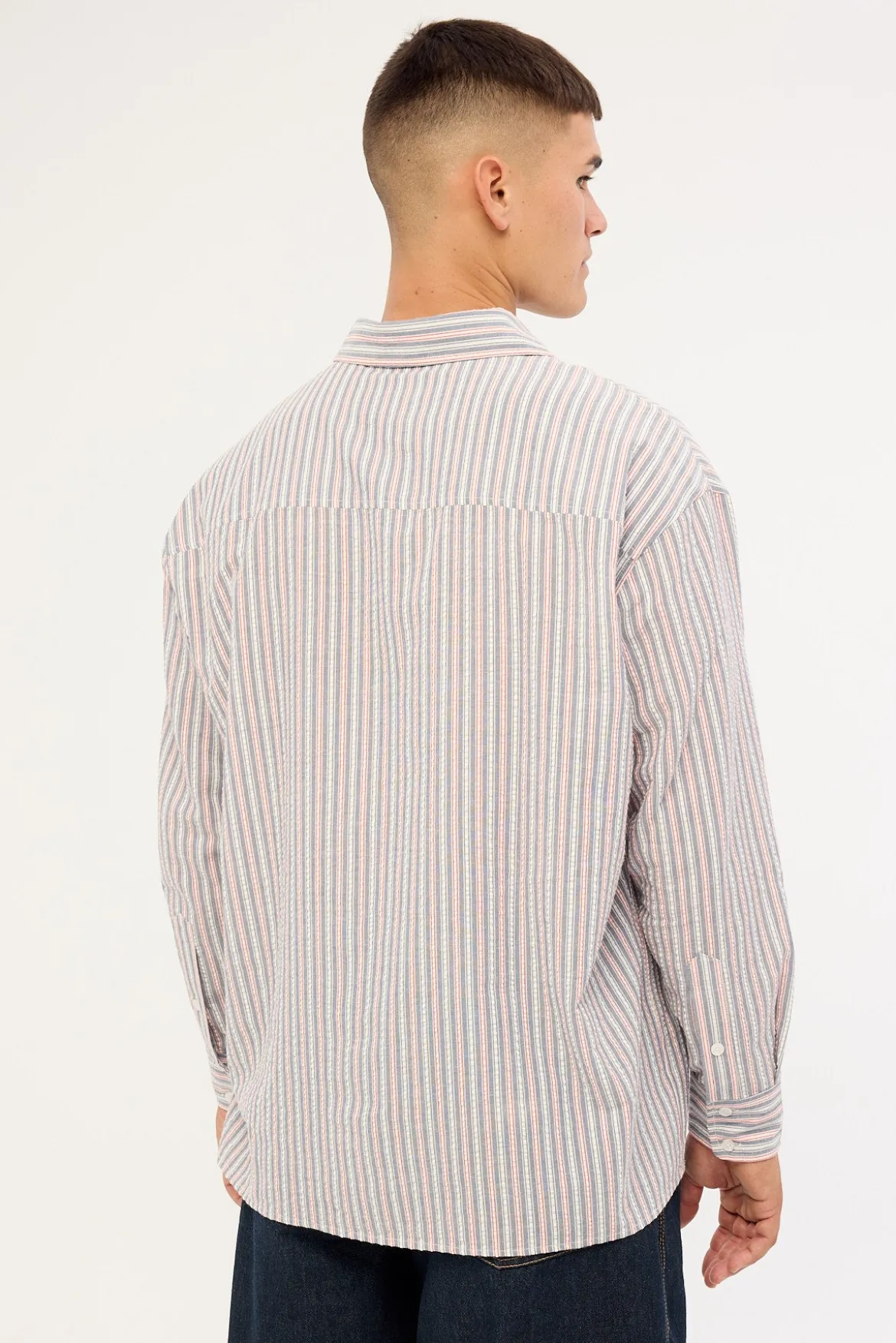 Colonial Long Sleeve Shirt Vintage Blue Stripe