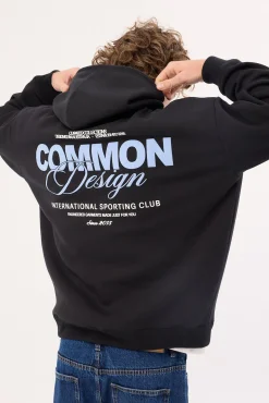 Compose Boxy Hoodie Black