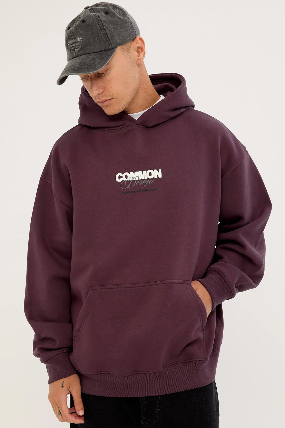 Compose Boxy Hoodie Plum