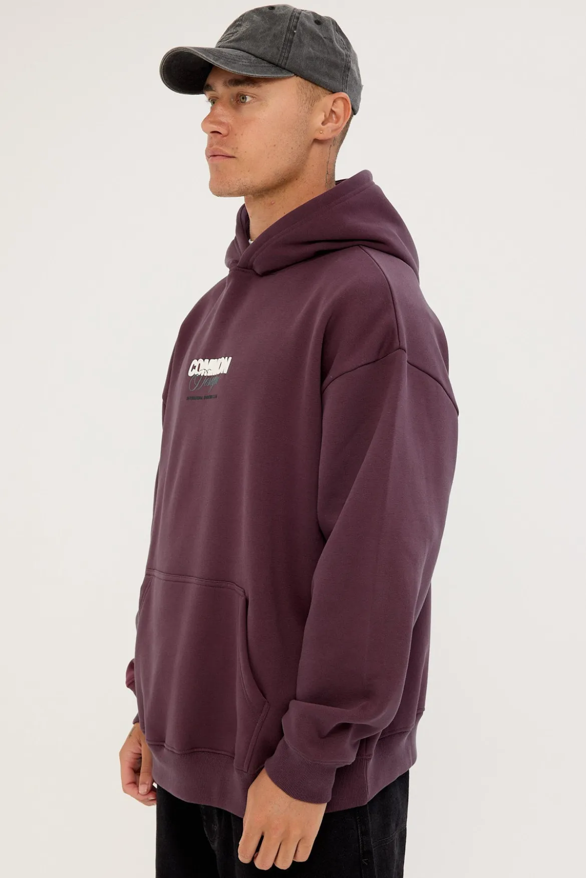 Compose Boxy Hoodie Plum
