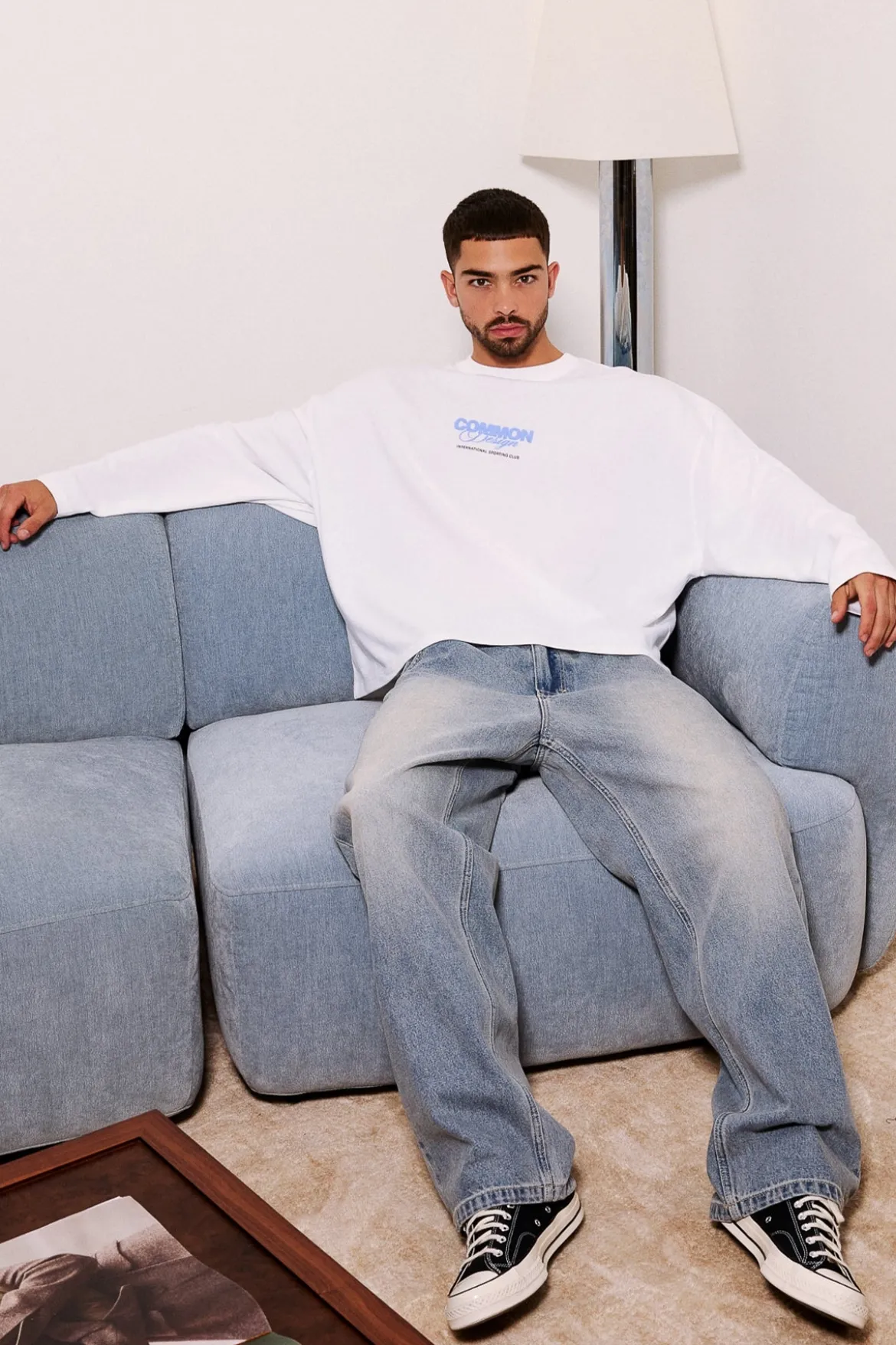 Compose Heavyweight Cropped Long Sleeve Tee White