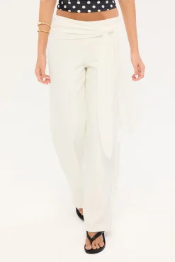 Connie Tie Low Rise Pant Cream