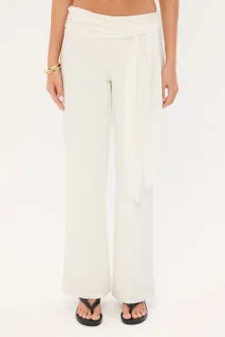 Connie Tie Low Rise Pant Cream