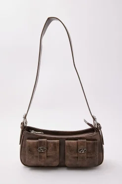 Contessa Multi Pocket Handbag Washed Brown