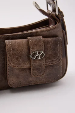Contessa Multi Pocket Handbag Washed Brown
