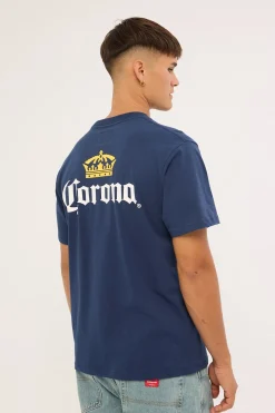 Corona Embroidery Tee Navy