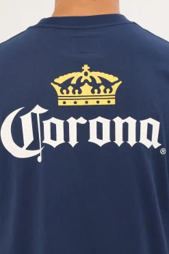 Corona Embroidery Tee Navy