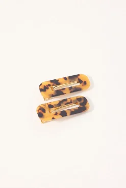 Cosmetic Tort Hair Clips 2 Pack Brown