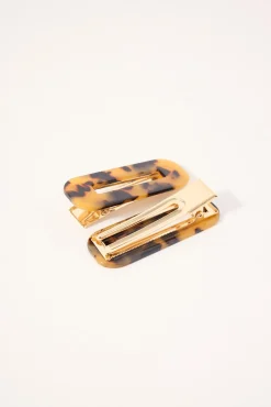 Cosmetic Tort Hair Clips 2 Pack Brown