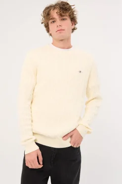 Cotton Cable C-Neck Cream