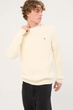 Cotton Cable C-Neck Cream