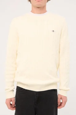 Cotton Cable C-Neck Cream