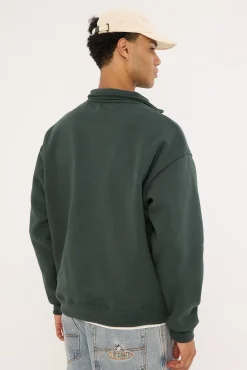 Creation Quarter Zip Sweater Dark Green