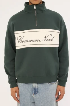 Creation Quarter Zip Sweater Dark Green