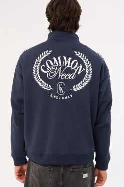 Crest Quarter Zip Sweater Navy