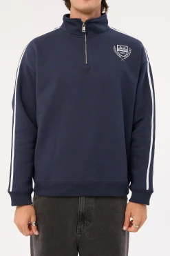 Crest Quarter Zip Sweater Navy
