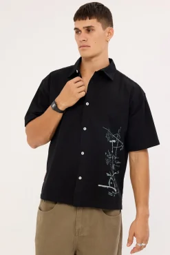 Crisis Cropped Shirt Black