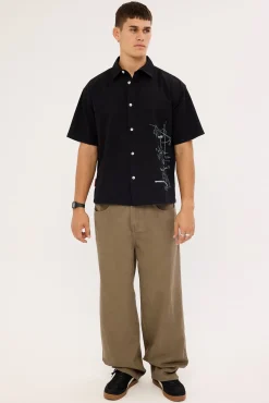 Crisis Cropped Shirt Black