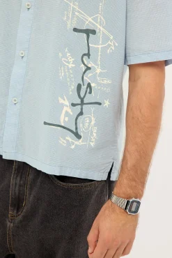 Crisis Cropped Shirt Sky Blue