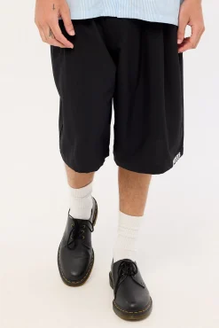 Crossbones Pleated Shorts Black