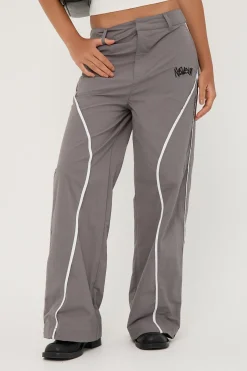 Crucial Contrast Nylon Cargo Pant Grey
