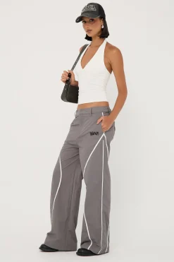Crucial Contrast Nylon Cargo Pant Grey