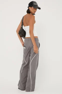 Crucial Contrast Nylon Cargo Pant Grey