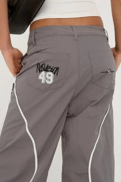 Crucial Contrast Nylon Cargo Pant Grey
