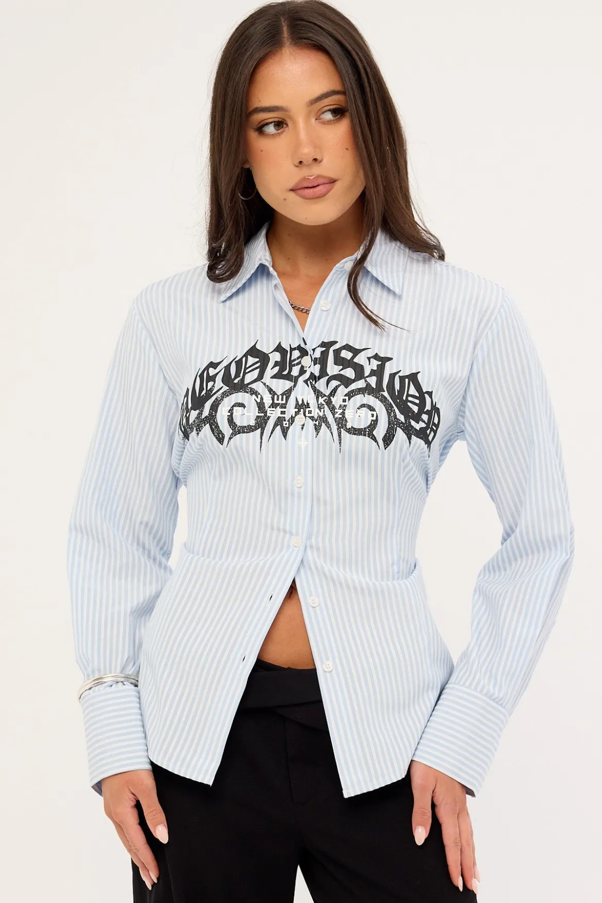 Cusp Long Sleeve Shirt Blue Stripe