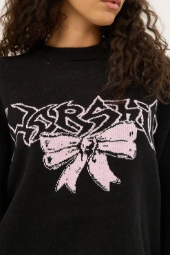 Cute But Psycho Box Fit Crew Knit Black